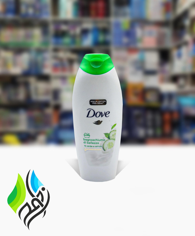 شامپو بدن و ژل حمام مرطوب کننده داوو/Dove خیار و چای سبز ۷۵۰ میل