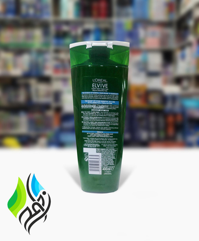شامپو ضدشوره گیاهی موهای نرمال لورآل/لورال فیتوکلیر LOreal Elvive Phytoclear حجم 400 میلی لیتر