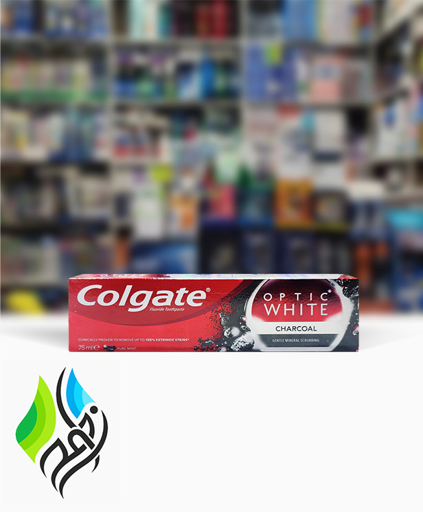خمیردندان سفیدکننده ذغالی کلگیت اپتیک وایت Colgate Optic White Charcoal حجم ۷۵ میلی لیتر