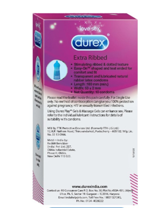 کاندوم نازک دانه دار و شیاردار دورکس مدل EXTRA Ribbed