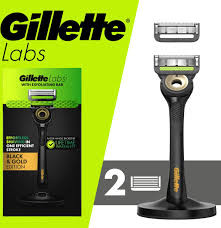 خودتراش (تیغ) ژیلت مدل لَبس (Gillette Labs) رنگ مشکی و طلایی