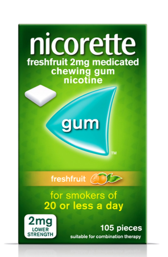 آدامس ترک سیگارnicorette، طعم مرکبات، 2 میلیگرم، 105عددی