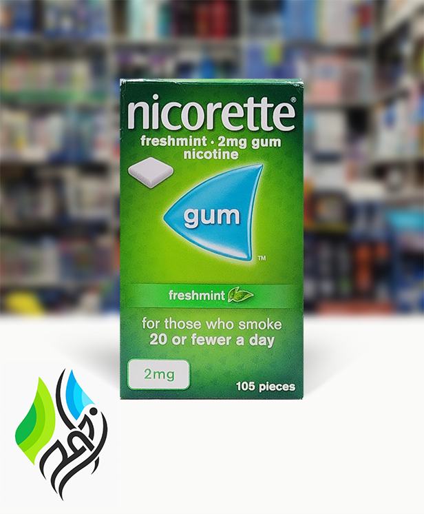 آدامس ترک سیگارnicorette، طعم نعناع، 2 میلیگرم، 105عددی