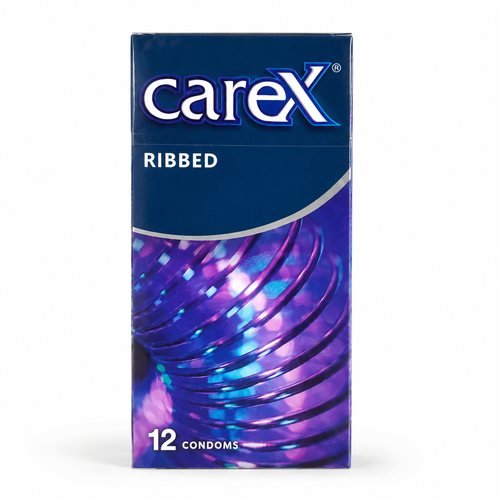 کاندوم شیاردار Carex مدل Ribbed | بسته ۱۲ عددی جهت تحریک حداکثری و لذت دوچندان