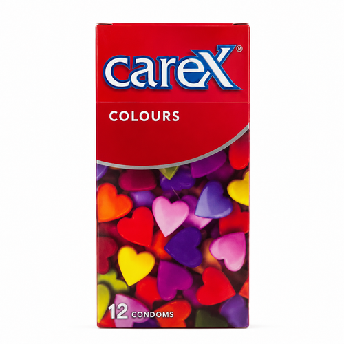 کاندوم رنگی Carex مدل Colours | بسته ۱۲ عددی با رنگهای متنوع و جذاب