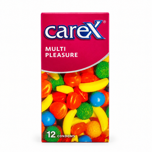 کاندوم ترکیبی Carex مدل Multi Pleasure | بسته ۱۲ عددی با رایحههای متنوع برای لذت بیشتر