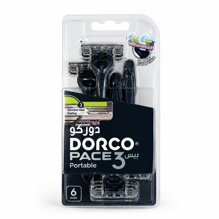 خودتراش ۳ تیغ دورکو مدل Pace 3 Portable بسته ۶ عددی – صابوندار و باکیفیت