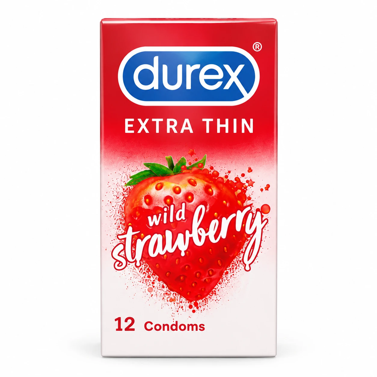 کاندوم دورکس مدل Extra Thin با رایحه توتفرنگی وحشی (بسته ۱۲ عددی)