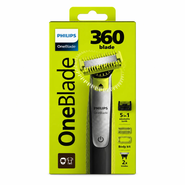 ریشتراش و بدنزن فیلیپس مدل OneBlade 360 (مجهز به کیت بدن و ۵ شانه)